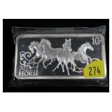 Ten Troy Ounce .999+ Fine Silver 2014 Year of the
