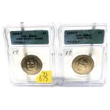 x2- Presidential dollars SGS slab certified MS-64
