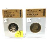 x2- Sacagawea dollars ICG slab certified PR-70