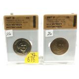 x2- Presidential dollars SGS slab certified MS-70