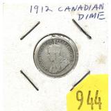 1912 Canadian dime