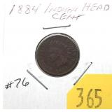 1884 Indian Head cent