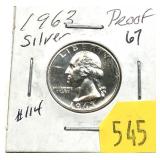 1963 Washington quarter, Proof
