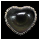 Sajen sterling silver bezel set heart shape black