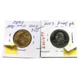 Lot, 2 State quarters, plated, Proof