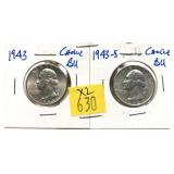 x2- Washington quarters: 1943, 1943-S -x2