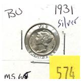1931 Mercury dime