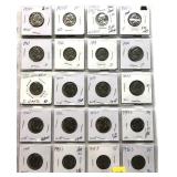 Lot, mixed date nickels, 24 pcs.