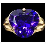 Sterling silver gold wash heart shape amethyst