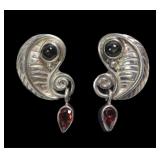 Sajen sterling silver leaf motif post earrings