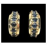 Sterling silver gold wash London Blue topaz hinged