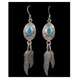 Sterling silver shepherd hook earrings with