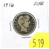1916 Barber quarter