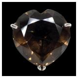 Sterling silver heart shape cut prong set large