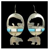 Sterling silver Navajo bear motif shepherd hook