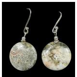 Sterling silver agate shepherd hook earrings