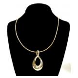 Sterling silver gold wash 16" necklace, 7.3 grams,