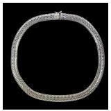Sterling silver 18" wide mesh necklace, 36.5 grams