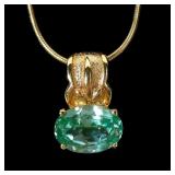 Sterling silver gold wash oval cut blue spinel