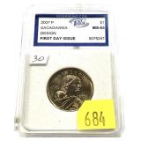 2007 Sacagawea dollar IGS slab certified MS-65