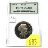 1979-S Susan B. Anthony dollar GCGS slab