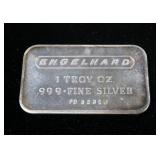 Engelhard 1 Troy oz. .999+ Fine silver bar