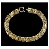 14K Yellow gold 8" lattice linked bracelet,