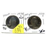 x2- 1972-S Proof Washington quarters-x2 quarters