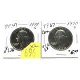 x2- 1970-S Proof Washington quarters-x2 quarters
