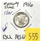 1916 Mercury dime