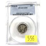 1916-D Mercury dime PCGS slab certified G-04
