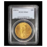 1909-S $20 Gold Saint Gaudens Double Eagle PCGS