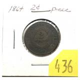 1864 2-cent piece