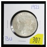 1921 Morgan dollar, BU