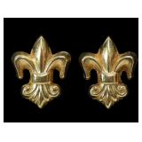 14K Yellow gold fleur-de-lis post earrings,