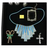 Lot, fashion jewelry, including sterling crystal