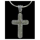 Sterling silver marcasite cross, approx.