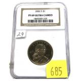 2002-S dollar NGC slab certified PF-69