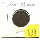 1864 2-cent piece