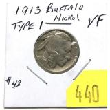 1913 Type I Buffalo nickel