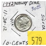 1942 Mercury dime