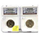 x2- Presidential dollars, Unc. slab certified -x2