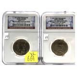x2- Presidential dollars, Unc. slab certified -x2