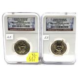 x2- Presidential dollars, Unc. slab certified -x2