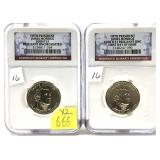 x2- Presidential dollars, Unc. slab certified -x2
