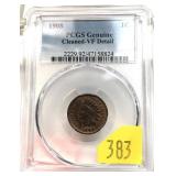 1908 Indian Head cent PCGS slab certified VF,