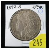 1897-S Morgan dollar, XF/AU