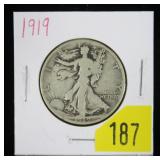 1919 Walking Liberty half dollar