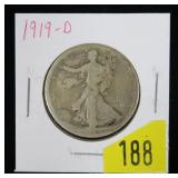 1919-D Walking Liberty half dollar