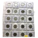 x20- Washington quarters, mixed dates, 90% silver,